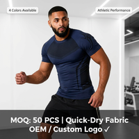 Nouveau T-shirt de sport moulant à manches courtes pour homme, col rond, en soie de lait haute élasticité 180 g/m², 95 % polyester, 5 % élasthanne