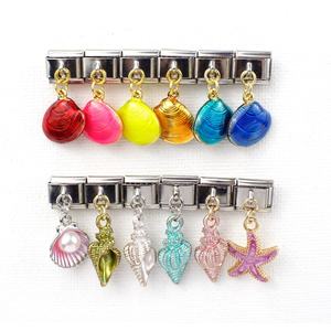 Italian Style Stainless Steel Modular <b>Bracelet</b> Pendant Geometric <b>Shell</b> Conch Series Gold Chain Fashionable Chain Link <b>Bracelets</b> - Product Image 1