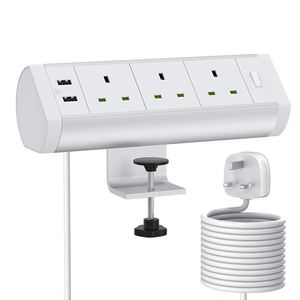 Toma de corriente de escritorio británica <span class=keywords><strong>Precio</strong></span> bajo Venta al por mayor Tomas de corriente múltiples con puerto USB Cable de extensión de 3m/9,84 pies - Product Image 1