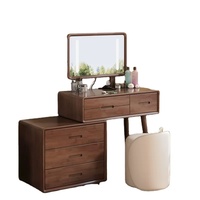 Table de toilette moderne et simple de style nordique en bois massif, bureau, coiffeuse de chambre, table de maquillage d'angle en bois pour salon