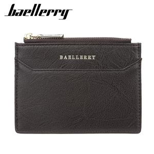Baellerry Men's Short <b>Wallet</b> Black PU Leather Slim Design With Zipper Card <b>Holder</b> Everyday Use - Product Image 5