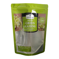 Pochette Doypack en fer blanc avec fermeture zip, impression numérique par gravure, 500g, 16 onces, 1 livre, pour noix et raisins verts, finition brillante