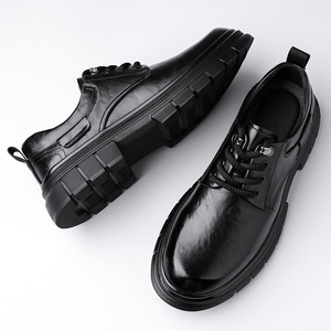 รองเท้าผู้ชาย 2026 รองเท้าหนังสีน้ำตาลสำหรับทุกฤดู รองเท้าทำงานหัวใหญ่สำหรับผู้ชาย รองเท้าบูทข้อเท้าแบบลำลองทรงเตี้ย - Product Image 3