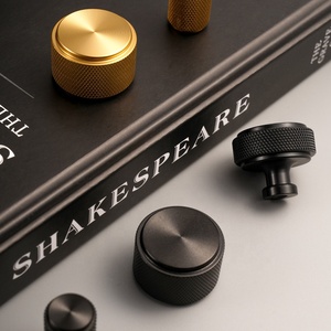Santaya Knurled Carved Aluminum Alloy Gold/<strong>Black</strong> Drawer Handles Cupboard Wardrobe <strong>Door</strong> Long Pulls Furniture Cabinet T-Bar <strong>Knobs</strong> - Product Image 6