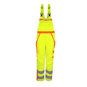 High quality safety overall work suit work clothes reflective tape men bib pant waterproof work overall for wholesale