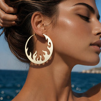 Grandes boucles d'oreilles créoles dorées géométriques massives pour femmes, style statement, pour usage quotidien