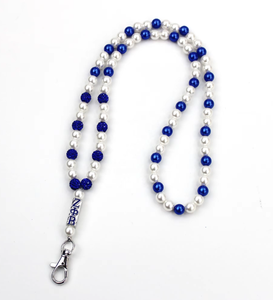 Collana Portachiavi Personalizzata con Perle e Strass Zeta Phi Beta in Lega per Donne di Tutte le Confraternite Greche - Product Image 4