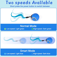 Balle interactive intelligente en silicone pour chat, semi-automatique, rechargeable, avec 3 queues interchangeables et 2 vitesses