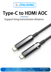 4K Type C TO Type C <span class=keywords><strong>AOC</strong></span> ส่งวิดีโอสายออปติคอลที่ใช้งานอยู่ LSZH สำหรับ AV Integration ป้ายดิจิตอลโครงการ10M 20M 30M - Product Image 3