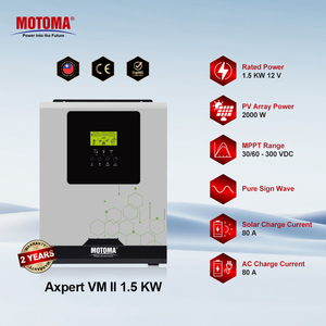 อินเวอร์เตอร์พลังงานแสงอาทิตย์แบบ Pure Sine Wave ขนาด 1.5KW 12V สำหรับระบบโซลาร์เซลล์แบบออฟกริด พร้อมจอ LCD ได้รับการรับรองมาตรฐาน CE/ROHS - Product Image 2