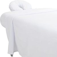 Ensemble de draps de massage en polyester brossé doux pour spa, drap-housse, drap plat, housse de repose-tête, logo personnalisé