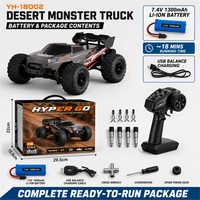 Camion monstre RC 4x4 haute vitesse à l'échelle 1/18, buggy tout-terrain pour le désert, véhicule de course tout-terrain pour adultes