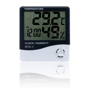 HTC-1 Medidor de Humedad Electrónico LCD, Higrómetro Digital Inteligente, Termómetro, Estación Meteorológica, Relojes para Exteriores - Product Image 2