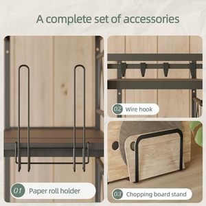 Étagères de rangement de comptoir de cuisine en métal à 2 niveaux avec porte-serviettes en papier et planche à découper Étagère <span class=keywords><strong>pour</strong></span> four à micro-ondes - Product Image 3