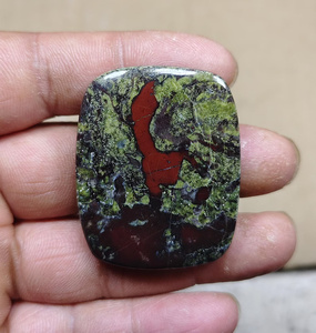 Piedra de Sangre de Dragón Natural, Gema Suelta Tallada, Cabujón de Cristal Rojo Verde, Decoración Curativa, Regalo - Product Image 4