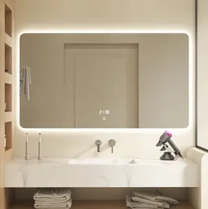 Bolen Rectangular Wall Mount Waterproof Bathroom LED Mirror with Dimmer Touch Switch