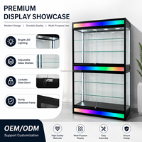 Vitrine Commerciale Verrouillable Haut de Gamme en Verre LED RGB Personnalisable pour Bijoux, Artisanat et Articles de Collection avec Étagères Multi-Niveaux
