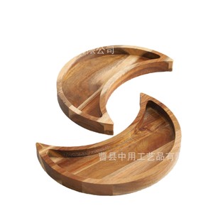 Bandeja de madera con forma de luna para guardar joyas y aceites esenciales, exhibir frutas secas y servir bocadillos - Product Image 3