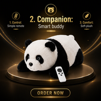 Robot Panda en peluche intelligent à commande à distance, jouet interactif, rembourrage en coton PP doux, compagnon éducatif pour enfants