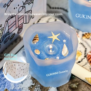 Vela aromática Blue Dream Ocean de cera de soja con luz nocturna, ambiente romántico, caja de regalo para mujeres, recuerdo. - Product Image 3