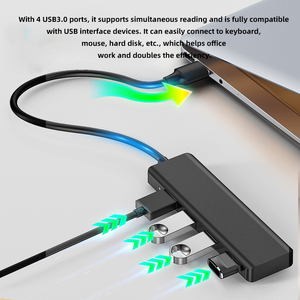 4 en 1 USB Hub 3,0 Transferencia rápida de datos Usb3.0 Hub de 4 puertos Compatible con Windows <span class=keywords><strong>PC</strong></span> Mac Impresora <span class=keywords><strong>HDD</strong></span> móvil para computadora portátil - Product Image 3