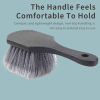 Brosse de nettoyage de pneus en nylon PP imperméable, écologique, avec impression de logo facile et filaments en fleur
