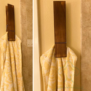 Toallero de baño <span class=keywords><strong>Jumbo</strong></span>, soporte de toalla de baño, casa de campo rústica, toalleros de madera para decoración de lavandería - Product Image 5