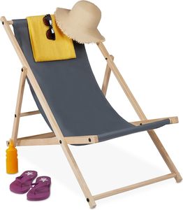 Chaise en bois de hêtre réglable style lune pour la plage, le camping en plein air, les pique-niques, design moderne, chaise longue pliable - Product Image 3
