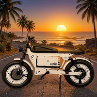 Vélo Électrique Rétro Adulte SK-1 3KW 60V 45Ah avec Pneus Larges, Cadre en Alliage d'Aluminium, Freins Hydrauliques, 43mph, 100km, Double Système sans Clé NFC
