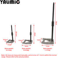 Support de microphone en métal robuste YAMILIC A-2 avec angles réglables et base extensible pour table