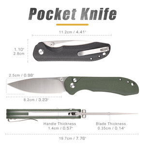 Couteau de poche pliant en Micarta, <span class=keywords><strong>acier</strong></span> <span class=keywords><strong>14C28N</strong></span>, couteau tactique de survie EDC multi-usage avec clip, outils de plein air - Product Image 4