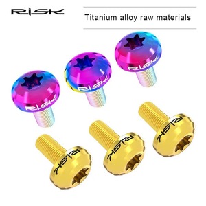 Viti in titanio RISK 12 pz. per freni a disco bici, bulloni di fissaggio M5 in lega di titanio 10MM T25 per dischi bici - Product Image 4