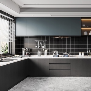 Armario de cocina de madera de roble macizo de diseño francés moderno personalizado con juego de cocina victoriano completo de estilo MDF a la venta - Product Image 5