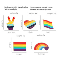 Épingles à drapeau arc-en-ciel LGBT Creative Heart Yeh Finger Enamel Pin Clothes Bag Lapel Gay Lesbian Pride Icon Badge Brooch Unisex Jewelry