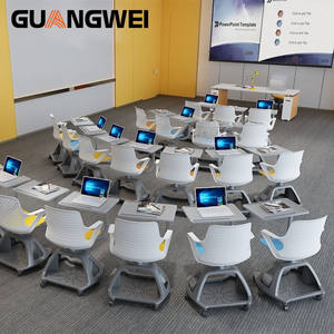 เก้าอี้นักเรียนพลาสติกที่ทันสมัยมีแผ่นเขียนขนาดใหญ่สำหรับการฝึกอบรมในห้องเรียนในโรงเรียนสำนักงานขายส่ง - Product Image 3