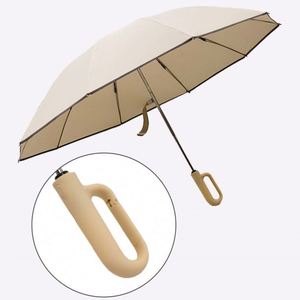Wholesales Vintage Novelty <b>Folding</b> Umbrella Portable 3 <b>Folding</b> Hanging Uv Resistant Black Umbrella with Custom Logo - Product Image 5