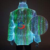 Veste matelassée à fibres optiques LED lumineuses