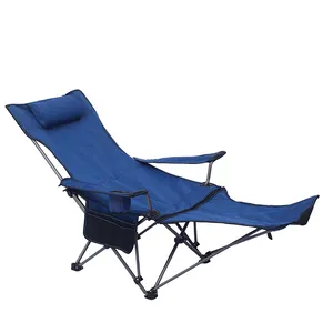 Fauteuil inclinable portable léger pour l'extérieur avec porte-gobelet et sac de transport Chaise de plage de camping pliante