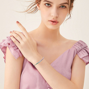 Bán Buôn 925 Sterling Bạc Đá Cầu Vồng Đầy Màu Sắc Zircon Tennis Vòng Đeo Tay Cho Phụ Nữ - Product Image 4