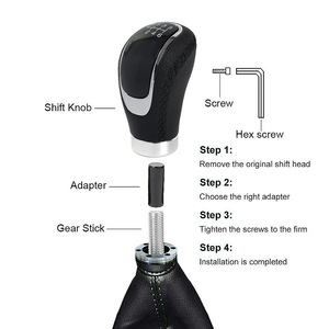RASTP Car Gear <b>Shift</b> <b>Knob</b> PU Leather 94mm Black Ergonomic For Manual Transmission Vehicles - Product Image 5