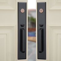 Poignée de porte principale double ouverture en alliage de zinc avec serrure à clé pour entrée principale de maison - Vente directe usine