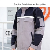 Ensemble uniforme de travail pour hommes en coton respirant, style color-block, avec logo brodé, pour l'électronique et l'électricité