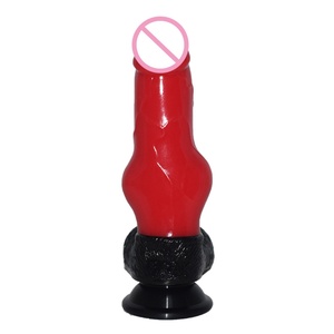 FAAK Dildo réaliste en forme de chien, en caoutchouc, multicolore, rouge et noir, pour le plaisir sexuel, jouets sexuels pour adultes pour sex-shop - Product Image 2