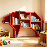 Étagère créative en forme de rhinocéros Chiquitos, étagère en forme d'animal, à placer près du canapé du salon, étagère de coin lecture pour la chambre des enfants