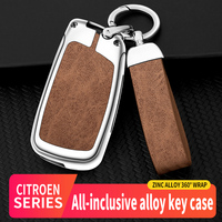 Housse en cuir pour clé de voiture en alliage de Zinc, pour Peugeot, citroën, C1, C2, C3, C4, C5, DS3, DS4, DS5, DS6, Logo personnalisé, accessoires automobiles