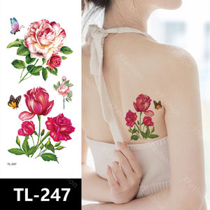 Stock impermeable colorido <span class=keywords><strong>flor</strong></span> <span class=keywords><strong>tatuaje</strong></span> transferencia <span class=keywords><strong>tatuaje</strong></span> temporal <span class=keywords><strong>en</strong></span> pecho <span class=keywords><strong>brazo</strong></span> <span class=keywords><strong>tatuaje</strong></span> pegatina - Product Image 2