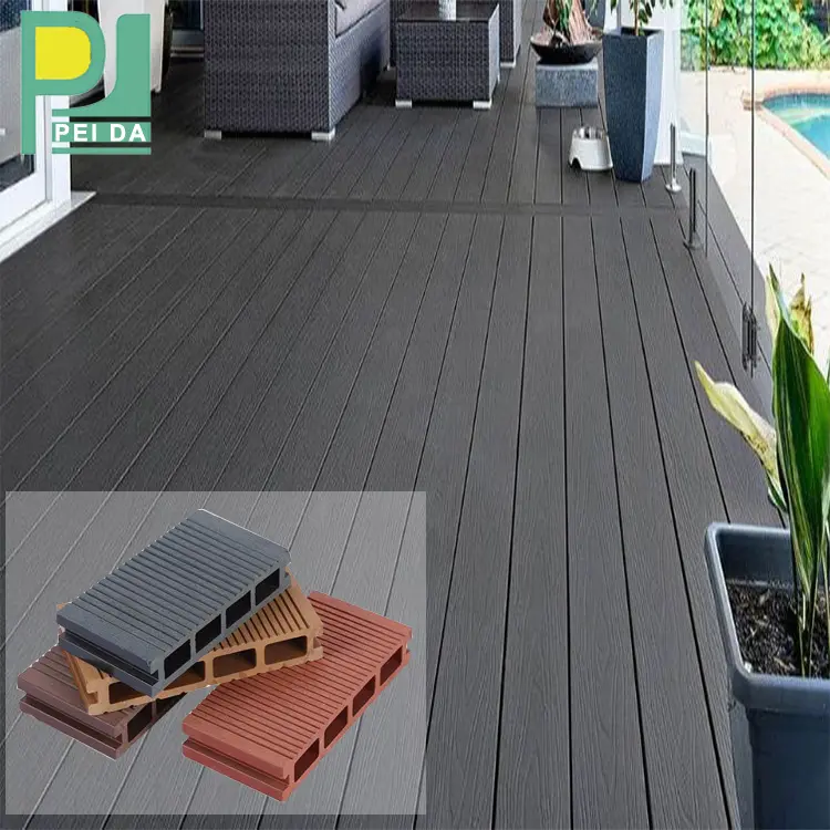 Plancher de terrasse en bois composite imperméable à l'eau écologique de haute qualité