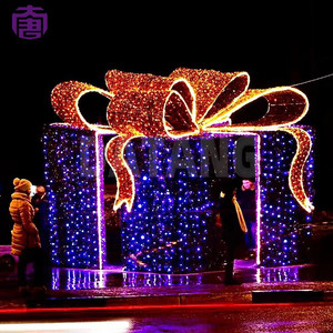 Caja de Regalo 3D con Luces Decorativas Impermeables IP65 para Interiores/Exteriores, Caminos Costeros, Navidad, Festivales, Eventos Públicos - Product Image 6