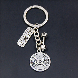 Force sport haltère haltère porte-clés Fitness porte-clés charme Gym <span class=keywords><strong>Crossfit</strong></span> porte-clés cadeaux pour homme - Product Image 4