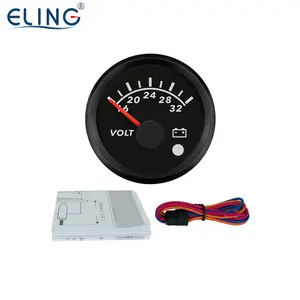 Eling 52mm Vôn kế 12V 24 Volt chỉ số điện áp đo Meter với 8 màu sắc đèn nền với báo động ánh sáng cho xe tải xe du thuyền